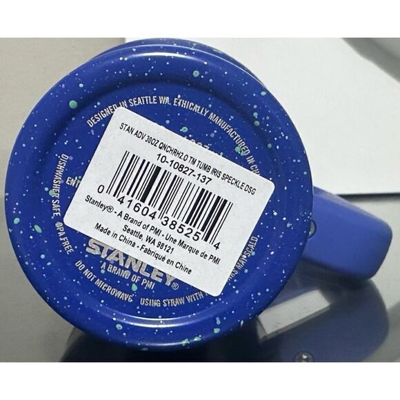 Stanley Quencher H2.0 FlowState Tumbler 30oz, IRIS BLUE SPECKLE - Picture 4 of 5